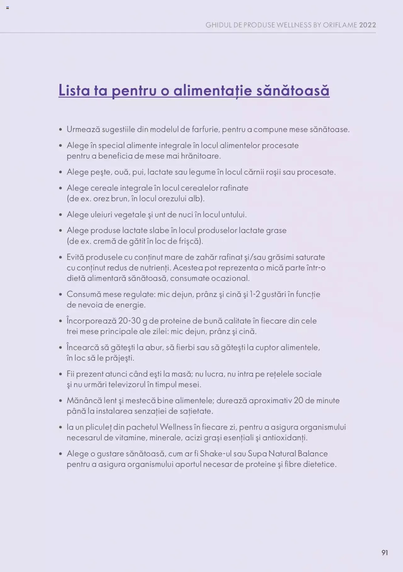 Catalog Oriflame catalog - Ghidul Wellness de la 28 septembrie până la 31 decembrie 2023 - Revista Pagina 91