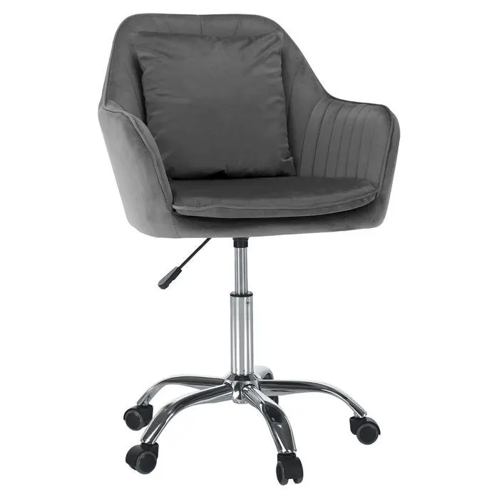 Scaun birou operational Klian, rotativ, catifea, gri