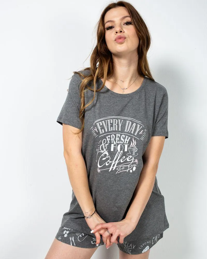 Pijamale din bumbac cu imprimeu 23MUR01036