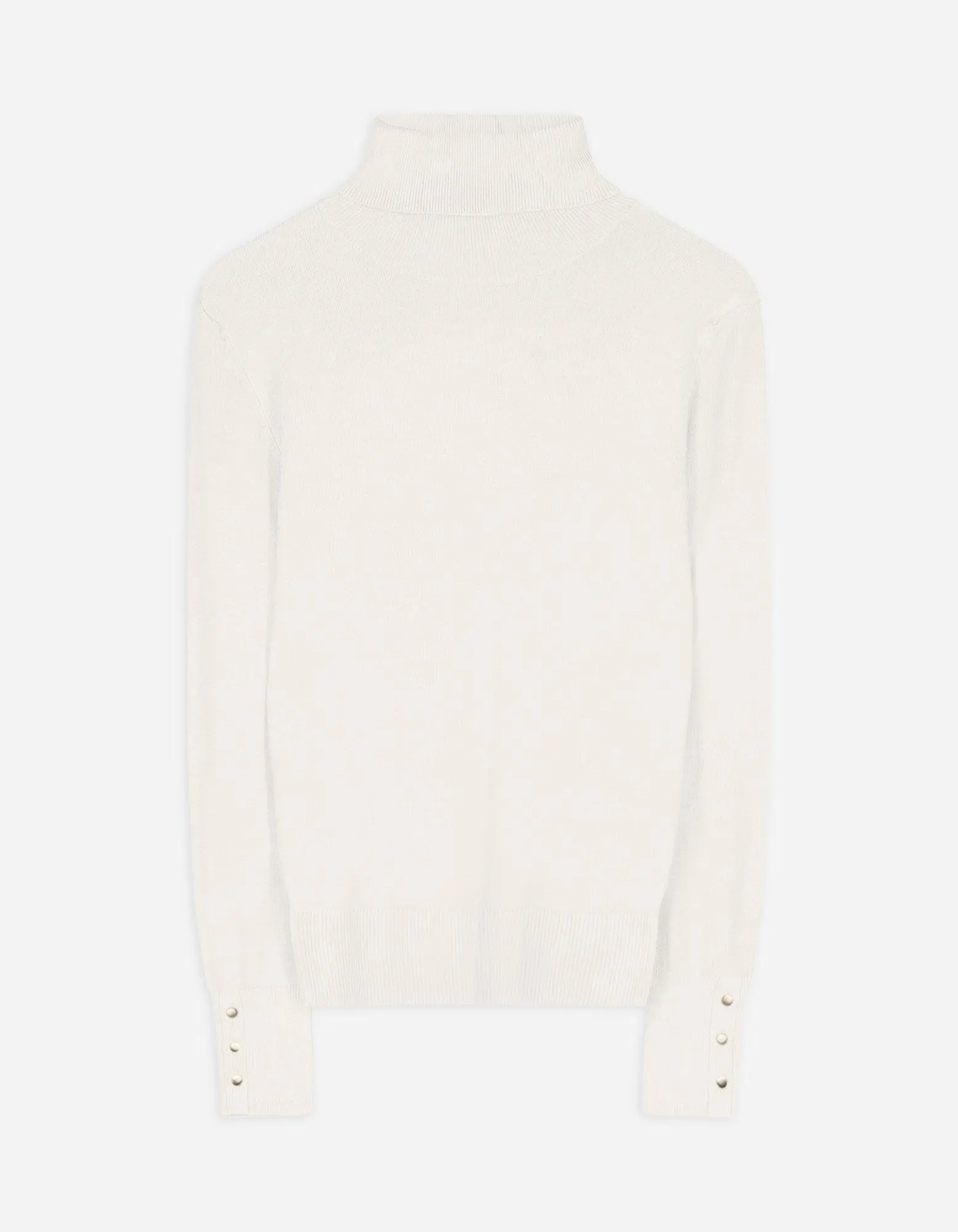 Tričko s dlouhým rukávem - Ozdobné knoflíky - bílá