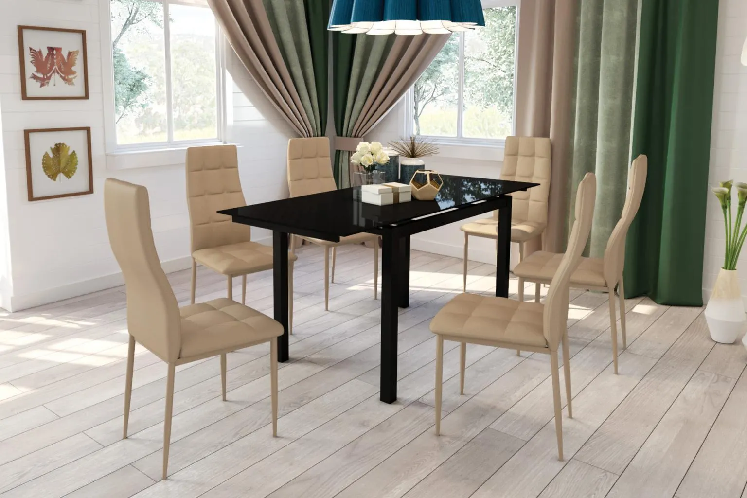 Masă Arena și 6 scaune Star