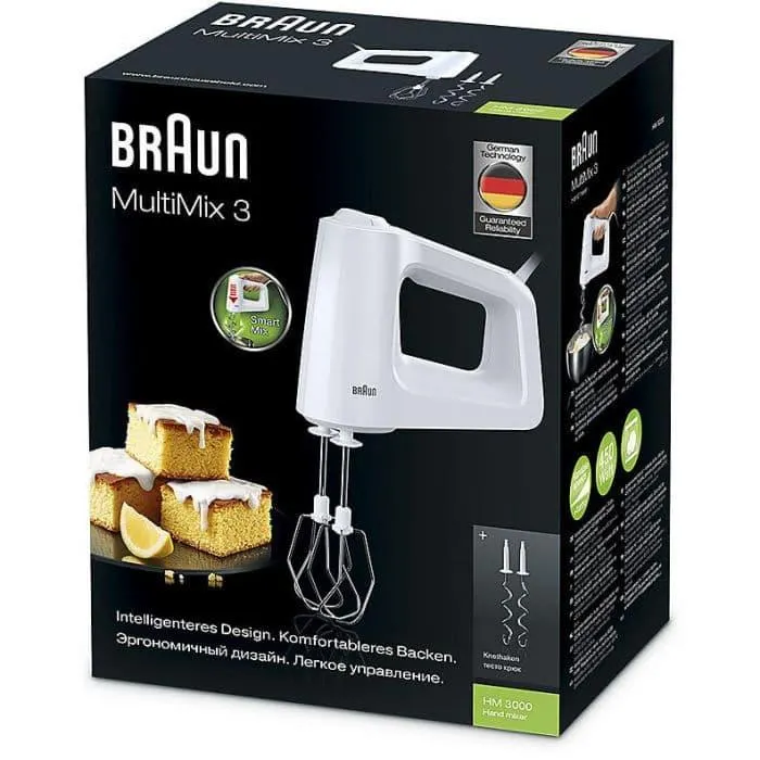 Mixer de mana Braun HM3000WH, 450 W, 5 viteze, Alb
