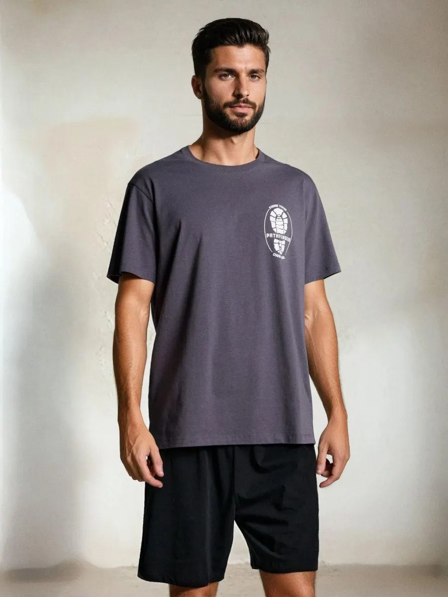 Pijama din bumbac în două piese cu imprimeu