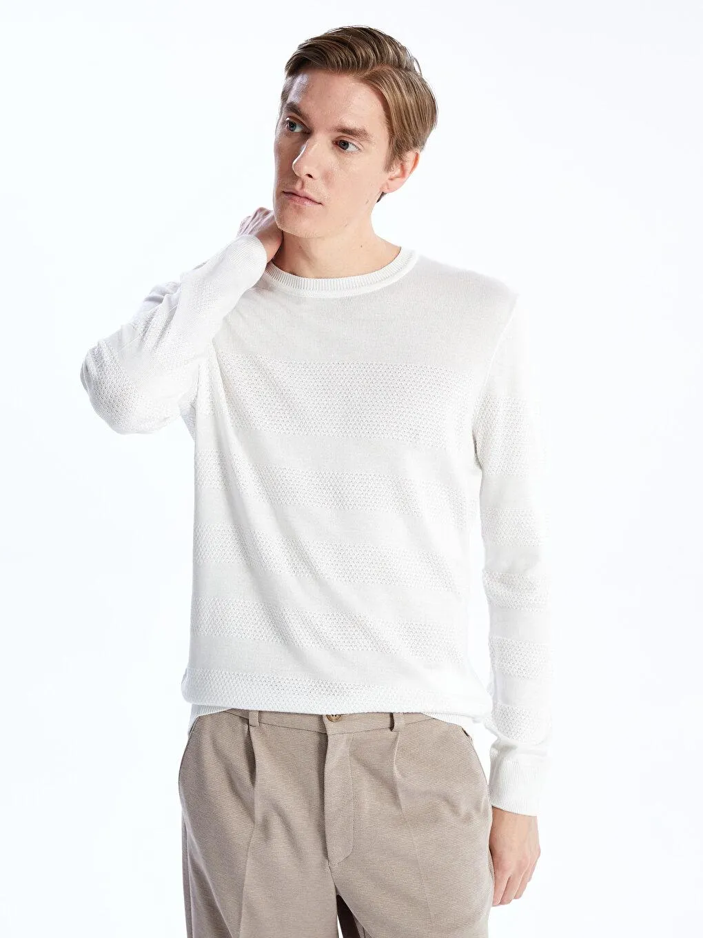 LCW Vision Pulover Tricotat Cu Mânecă Lungă, Cu Decolteu Rotund,Pentru Bărbați