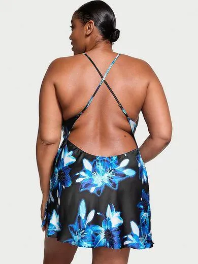 Rochie tip slip din satin, cu spatele descoperit