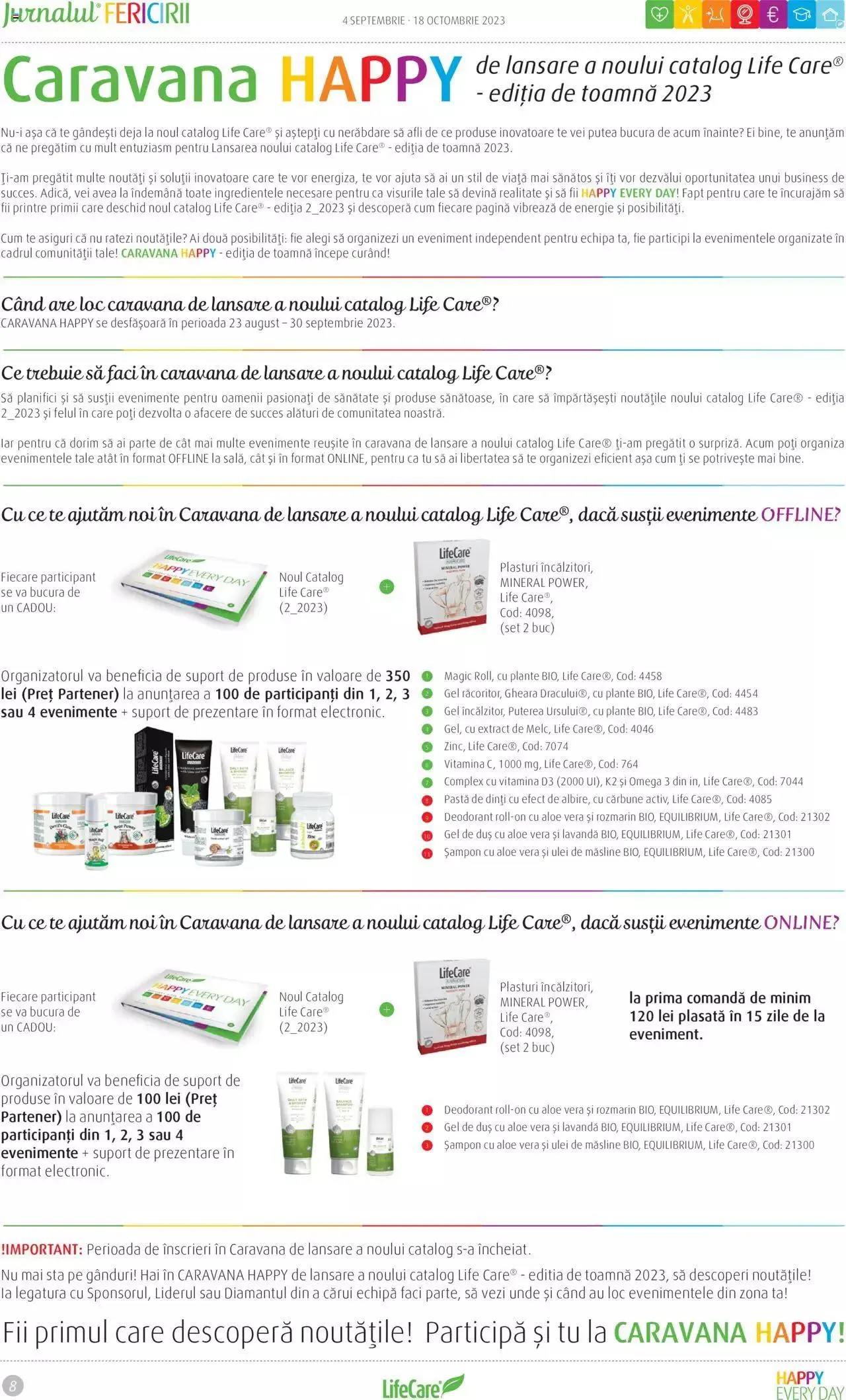 Catalog Life Care catalog - Jurnalul Fericirii Septembrie/Octombrie de la 4 septembrie până la 18 octombrie 2023 - Revista Pagina 8