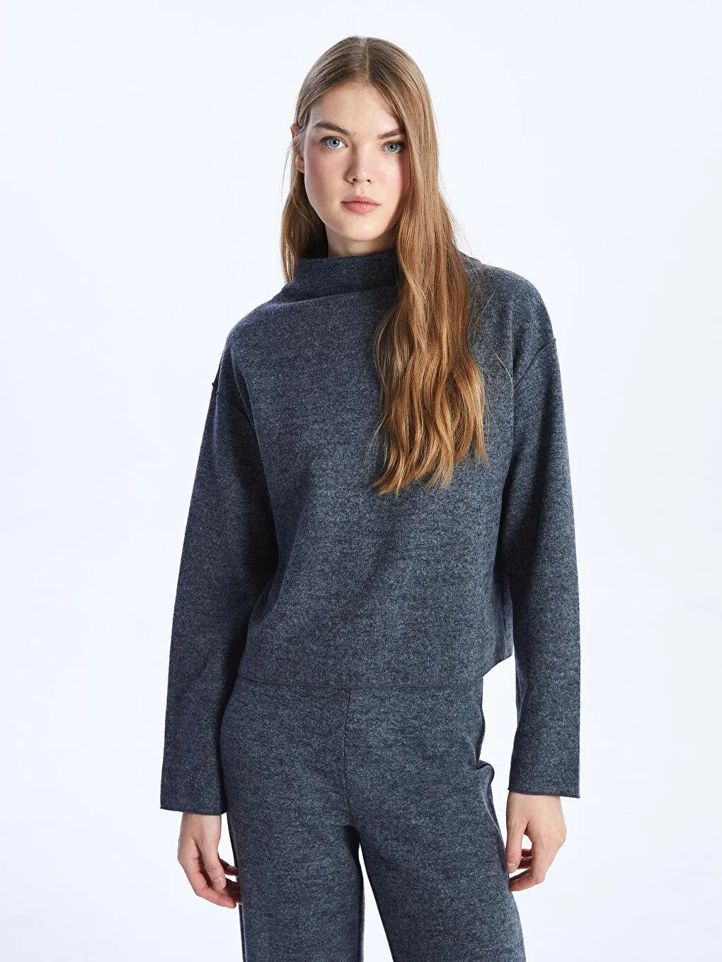 LCW Vision Pulover Tricotat De Damă Cu Mânecă Lungă, Cu Jumătate Cu Guler Inalt