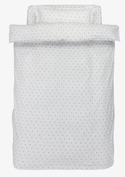 Lenjerie pat+cearșaf percal OLGA 140x200 albst/alb