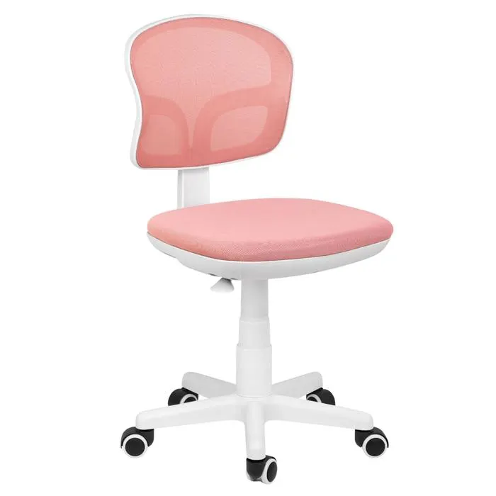 Scaun birou copii Junior, rotativ, mesh, roz + alb