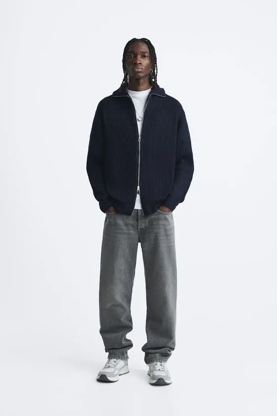 JACHETĂ DIN TRICOT CU FERMOAR