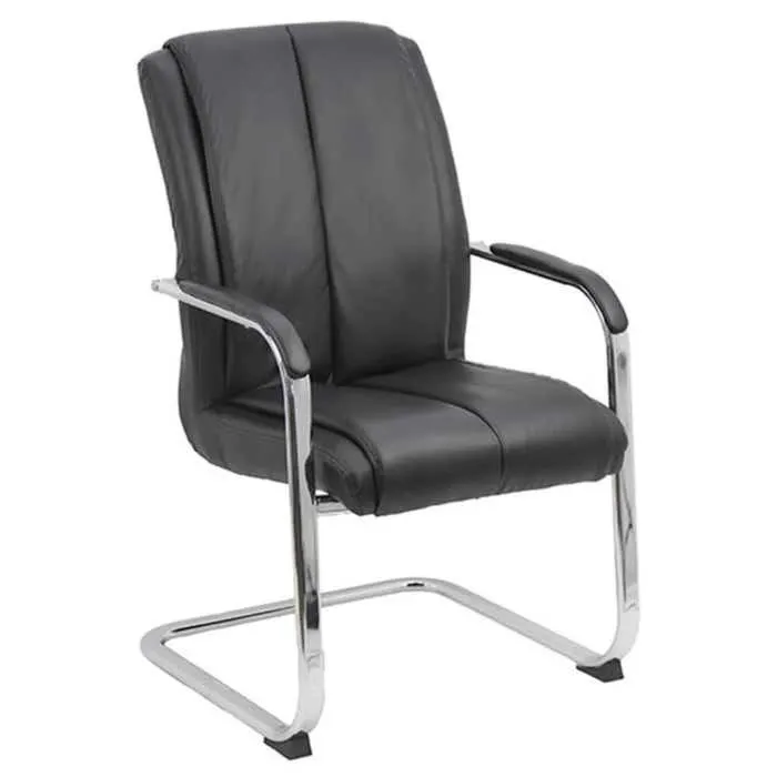 Scaun conferinta OFF 8117, fix, imitatie piele, negru