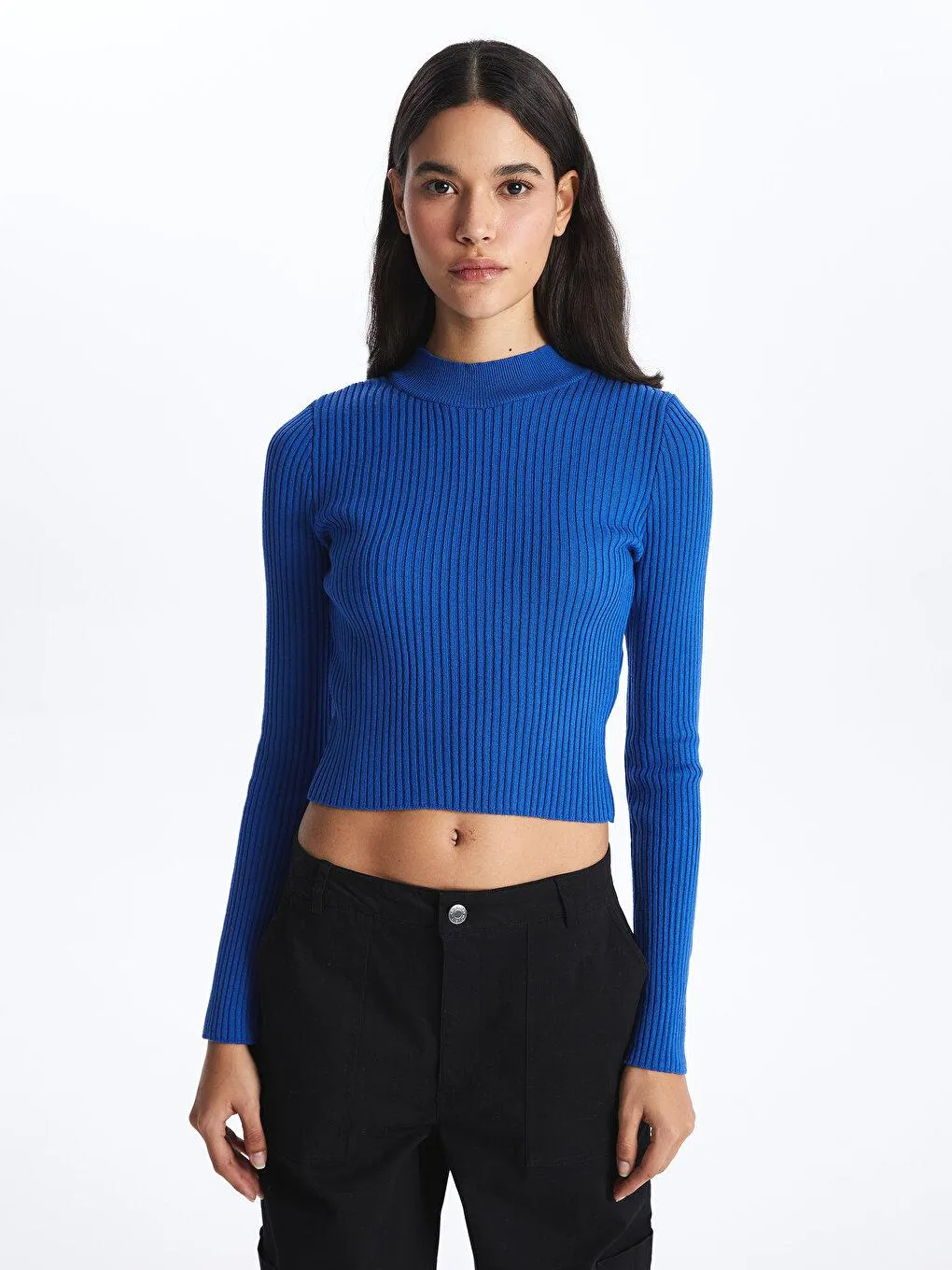 LCW Vision Pulover Tricotat De Damă Cu Mânecă Lungă, Cu Jumătate Cu Guler Inalt