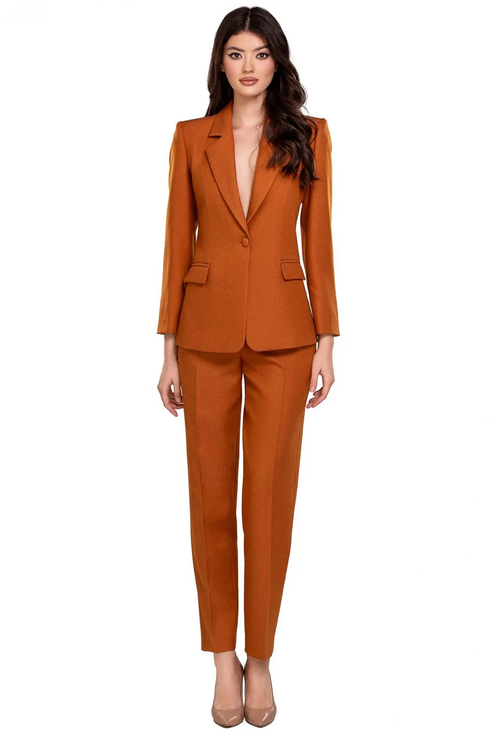 Pantaloni caramizii conici