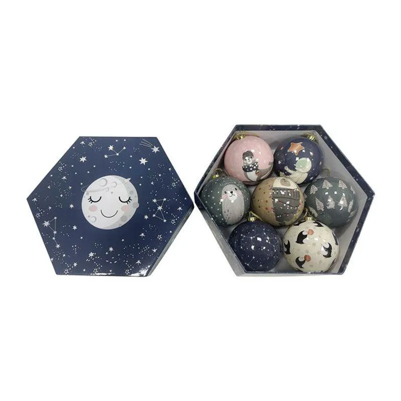 Set 7 globuri din carton Actuel, 7.5 cm