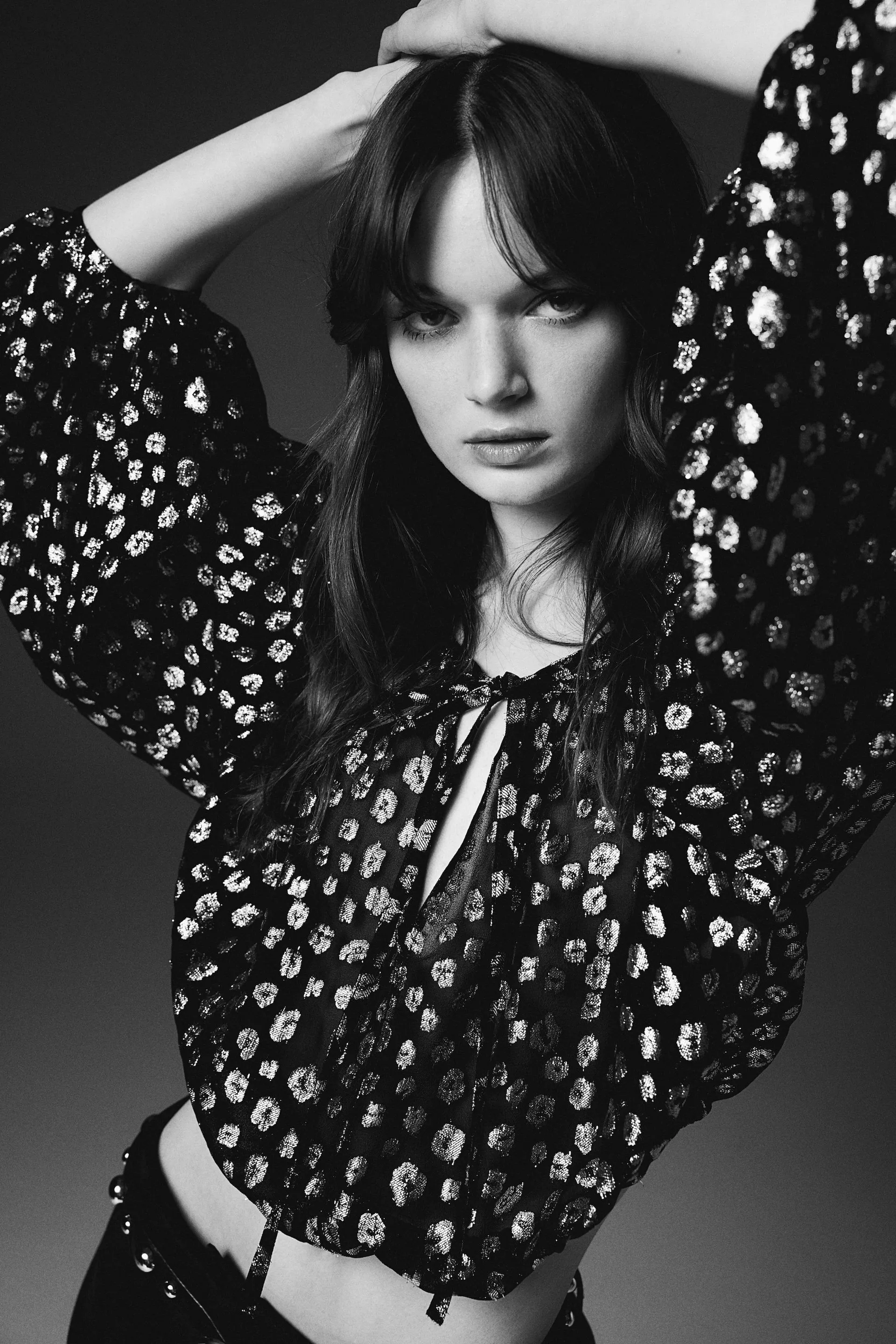 Bluză din țesătură jacard