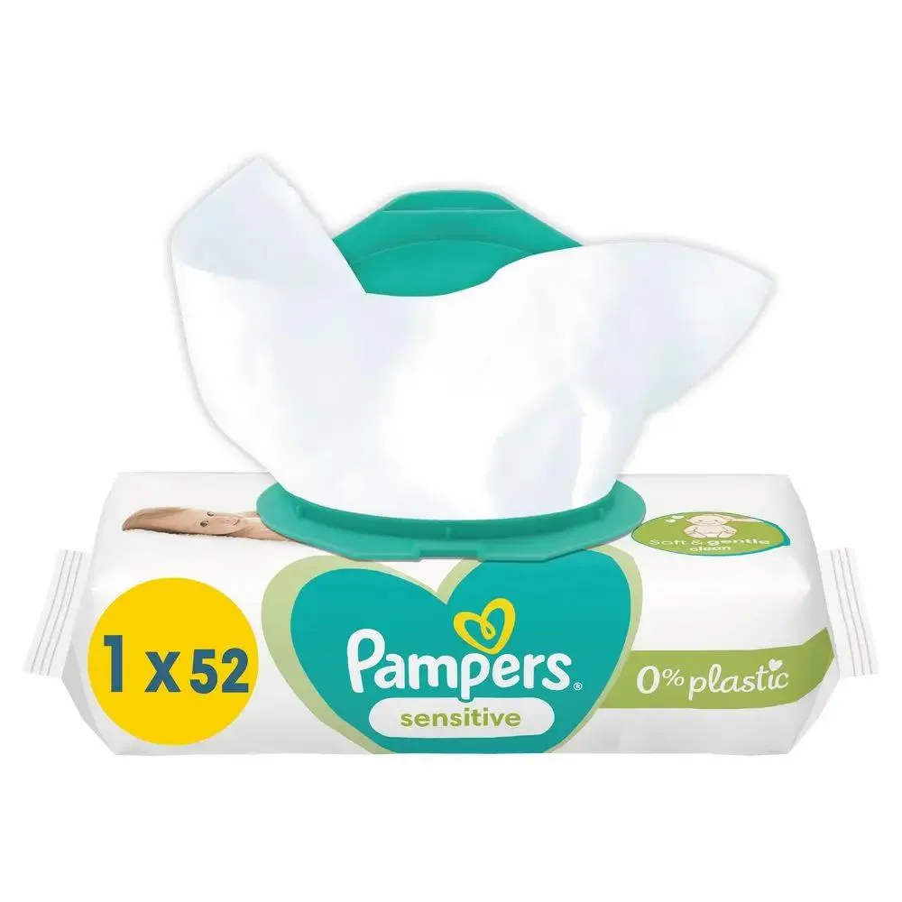 Servetele umede Pampers Sensitive, 0% plastic, 52 buc