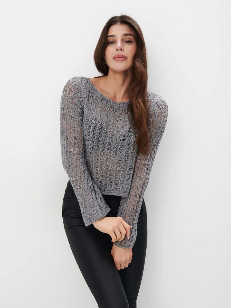 Pulover cu fir metalic