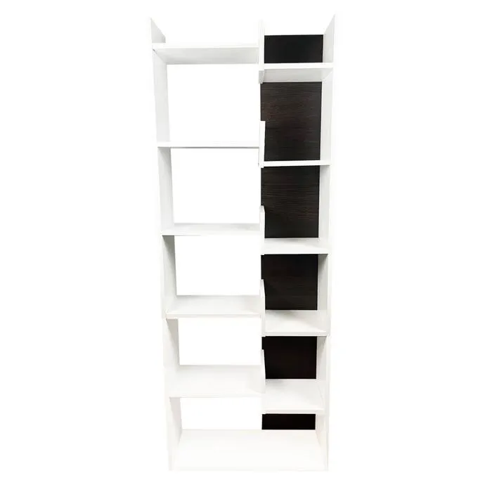 Etajera / separator camera Haby, PAL melaminat, alb + wenge, 61 x 22 x 162 cm, 1C