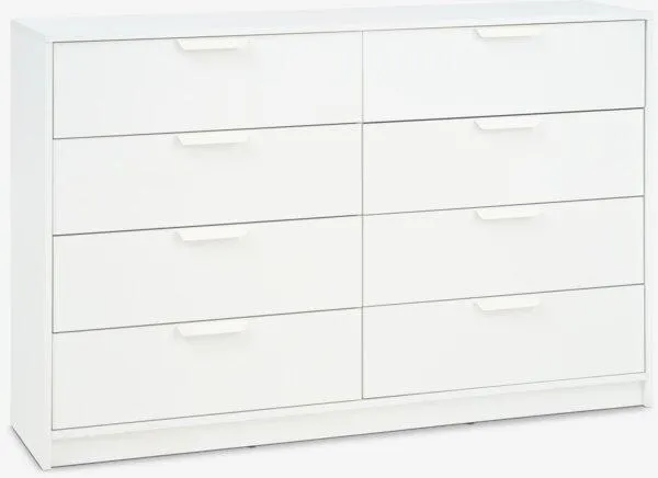 Comodă 4+4 sertare JENSLEV albă