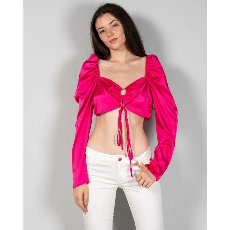 Bluza crop cu maneci lungi si fermoar la spate 24MAY49006