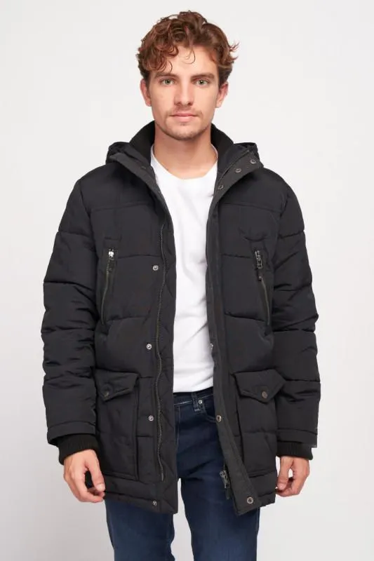 Timeout - Jacheta barbat de culoare uniforma cu gluga si buzunare