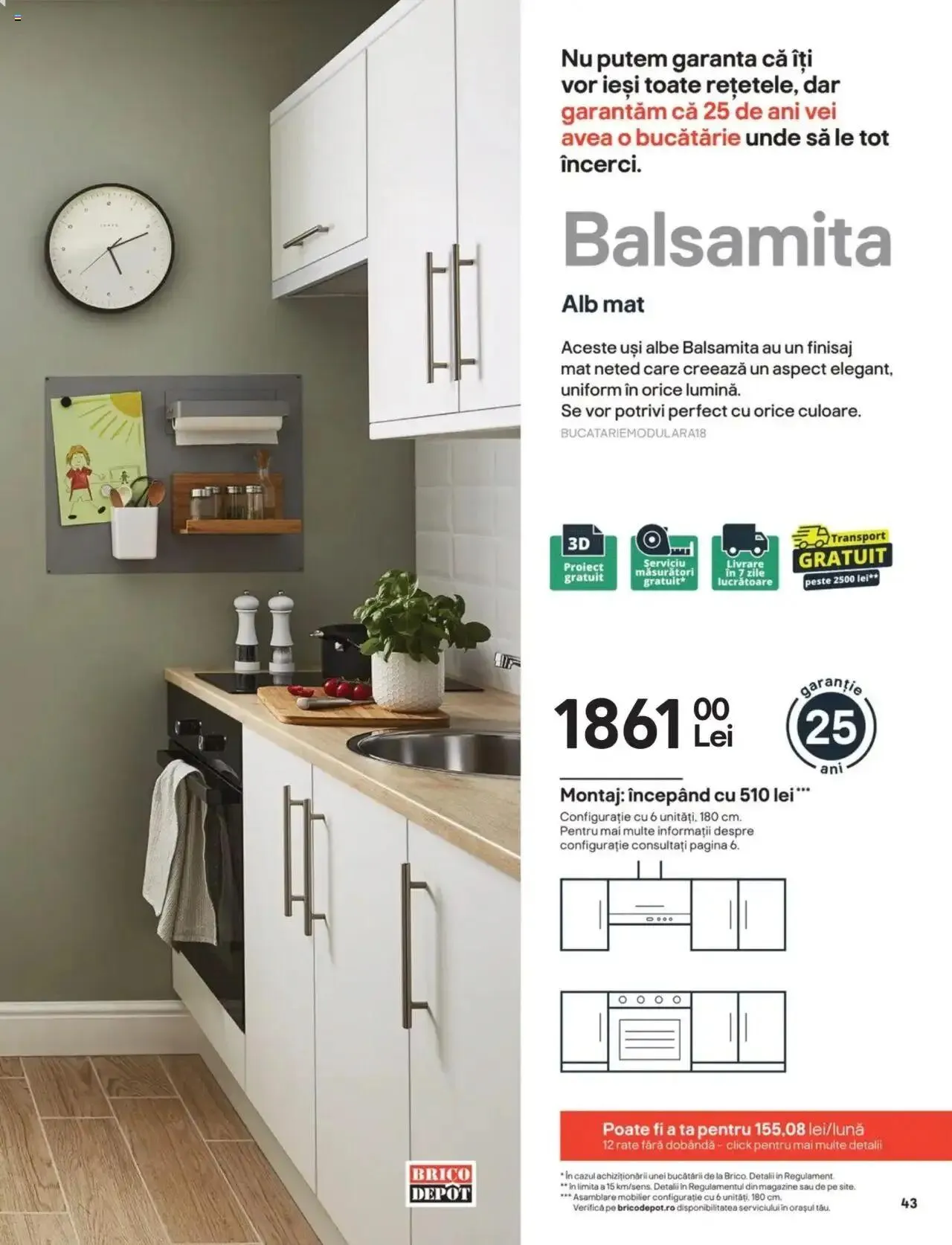 Catalog Brico Depot catalog - Bucătării Modulare de la 15 august până la 31 decembrie 2024 - Revista Pagina 43