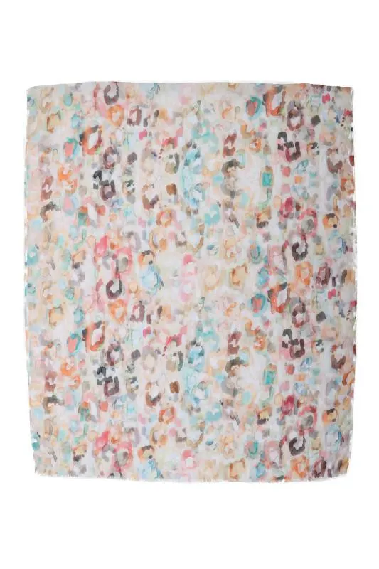 Esarfa dama bej dreptunghiulara din vascoza subtire