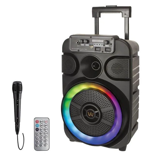 Boxa Bluetooth Karaoke Portabila cu Microfon & LED 40W 30x26x50cm