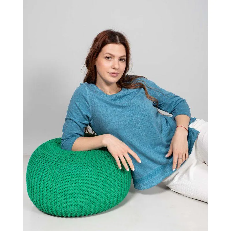 Bluza din bumbac cu maneca trei sferturi N240157019