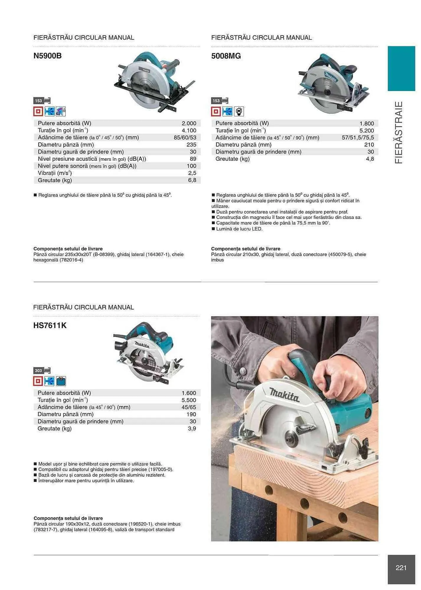 Catalog Makita catalog de la 1 ianuarie până la 31 decembrie 2023 - Revista Pagina 221
