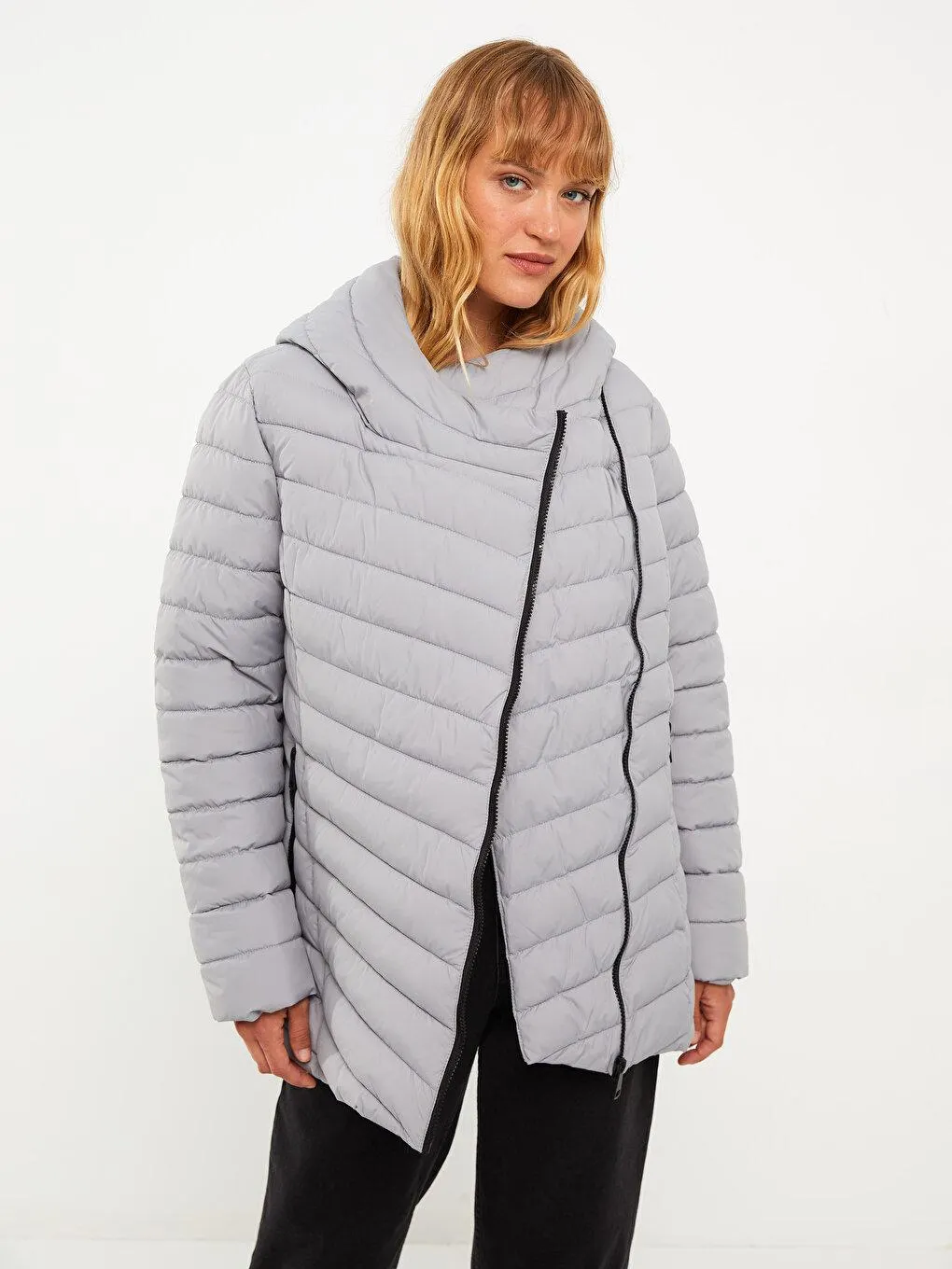 Palton Gonflabil,Cu Mânecă Lungă Şi Cu Glugă Pentru Femei