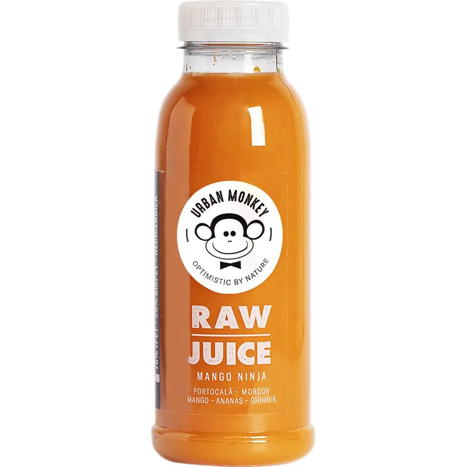 Urban Monkey | Suc fresh Mango Ninja cu portocala, morcov, mango, ananas si ghimbir 330ml