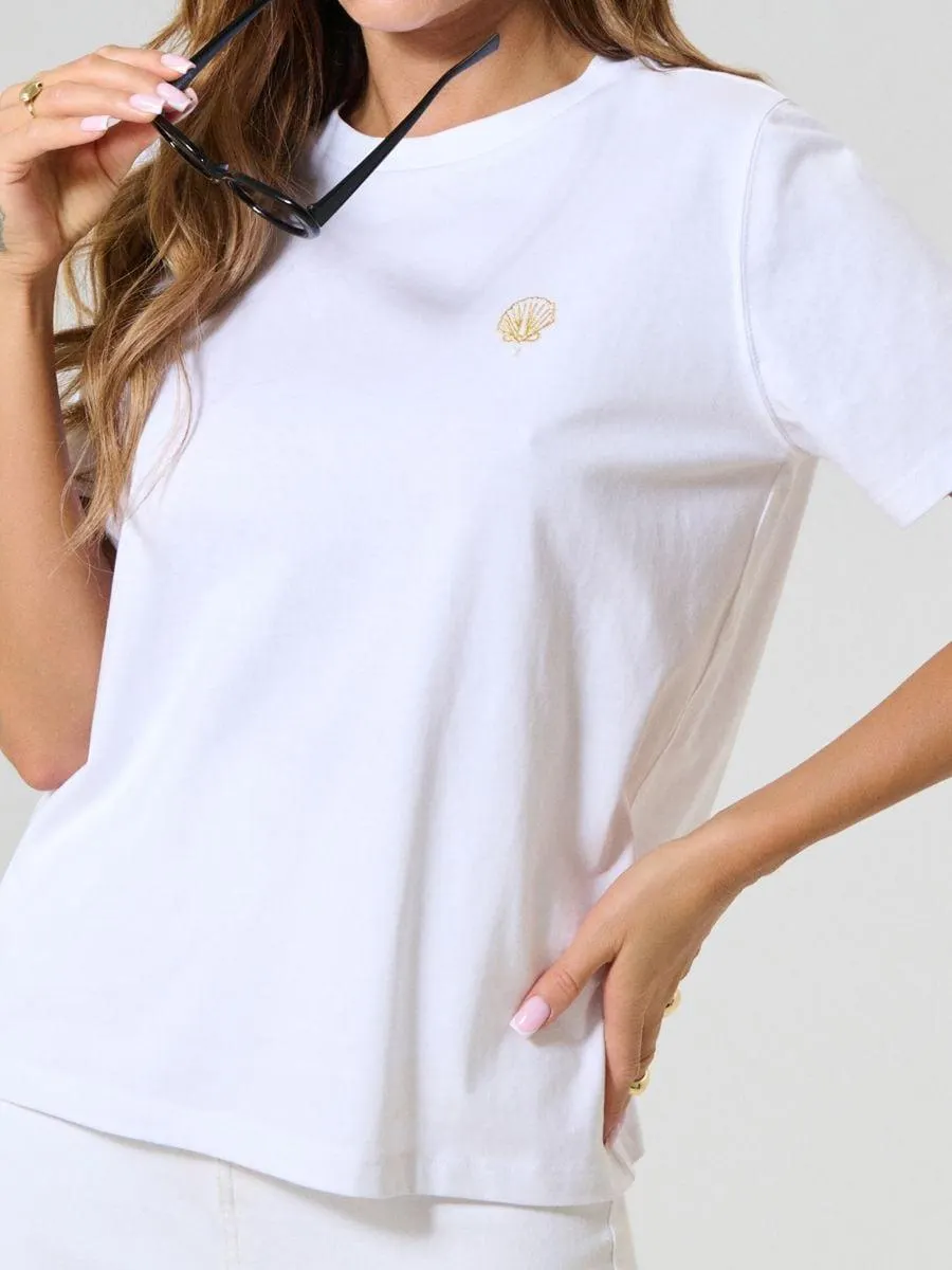 Tricou din bumbac cu broderie