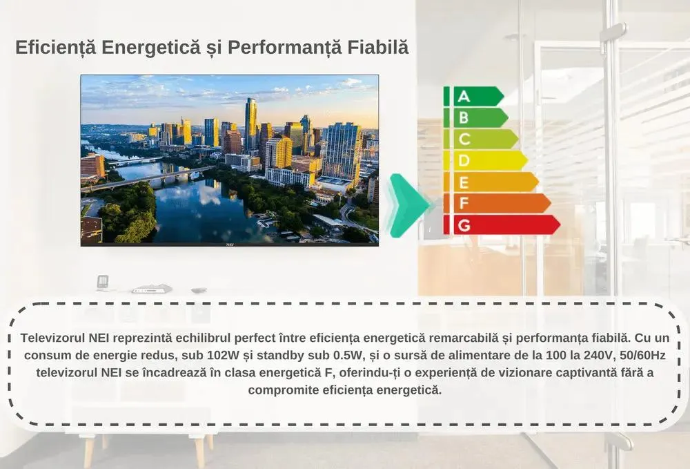 Televizor 4KUHD QLED SMART VIDAA NEI 65NE7901, 165 cm, Clasa F, Borderless, Negru