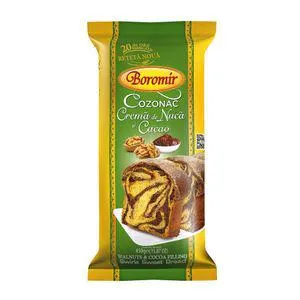 Cozonac cu crema de nuca si cacao Boromir, 450g