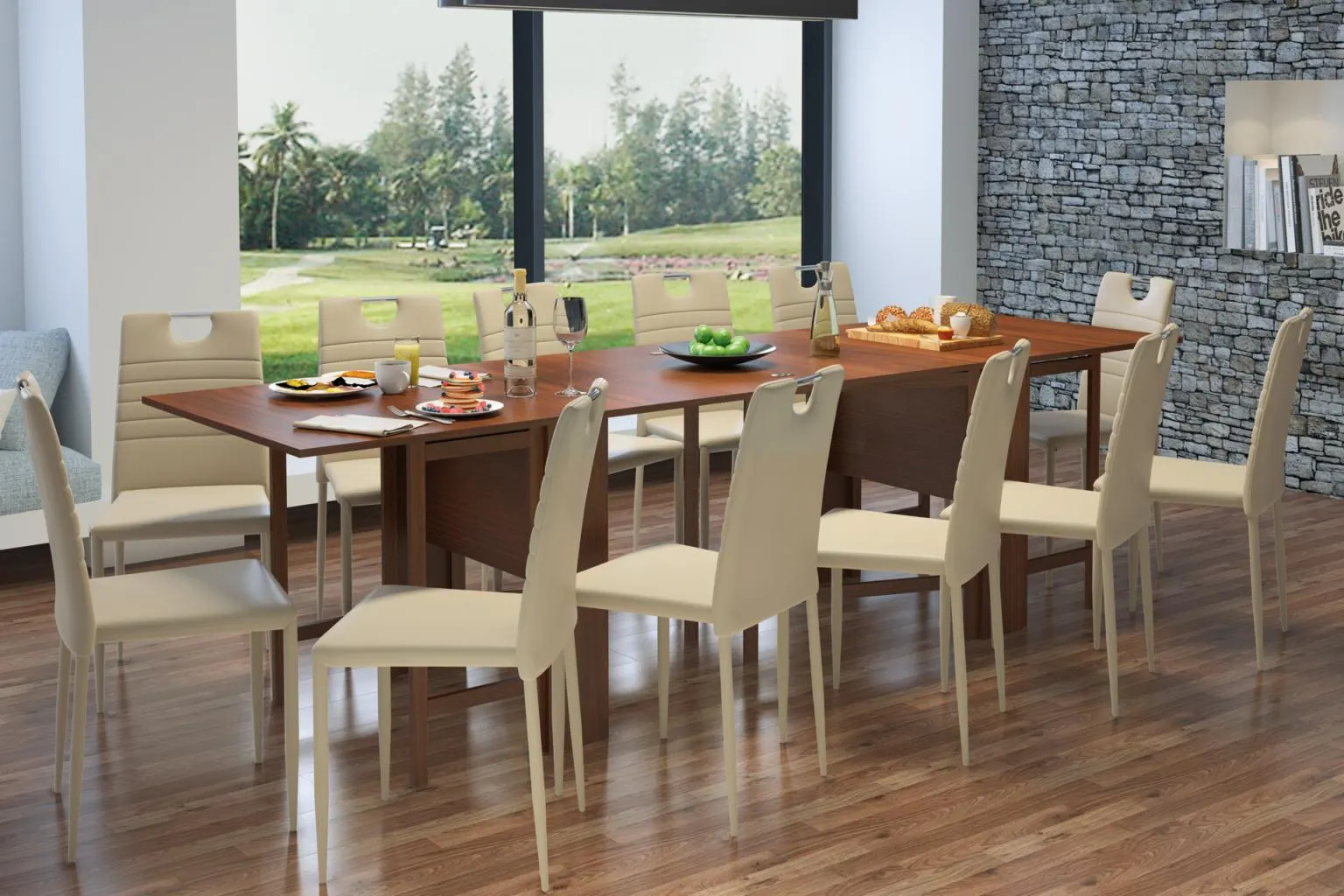 Pachet masă pliantă Rubic 12 persoane și 12 scaune Colibri