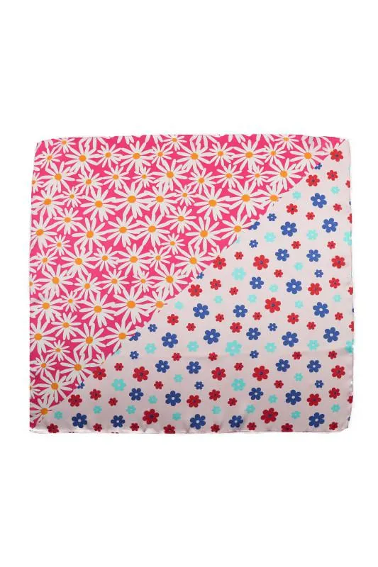 Esarfa dama ciclame patrata cu floricele de primavara