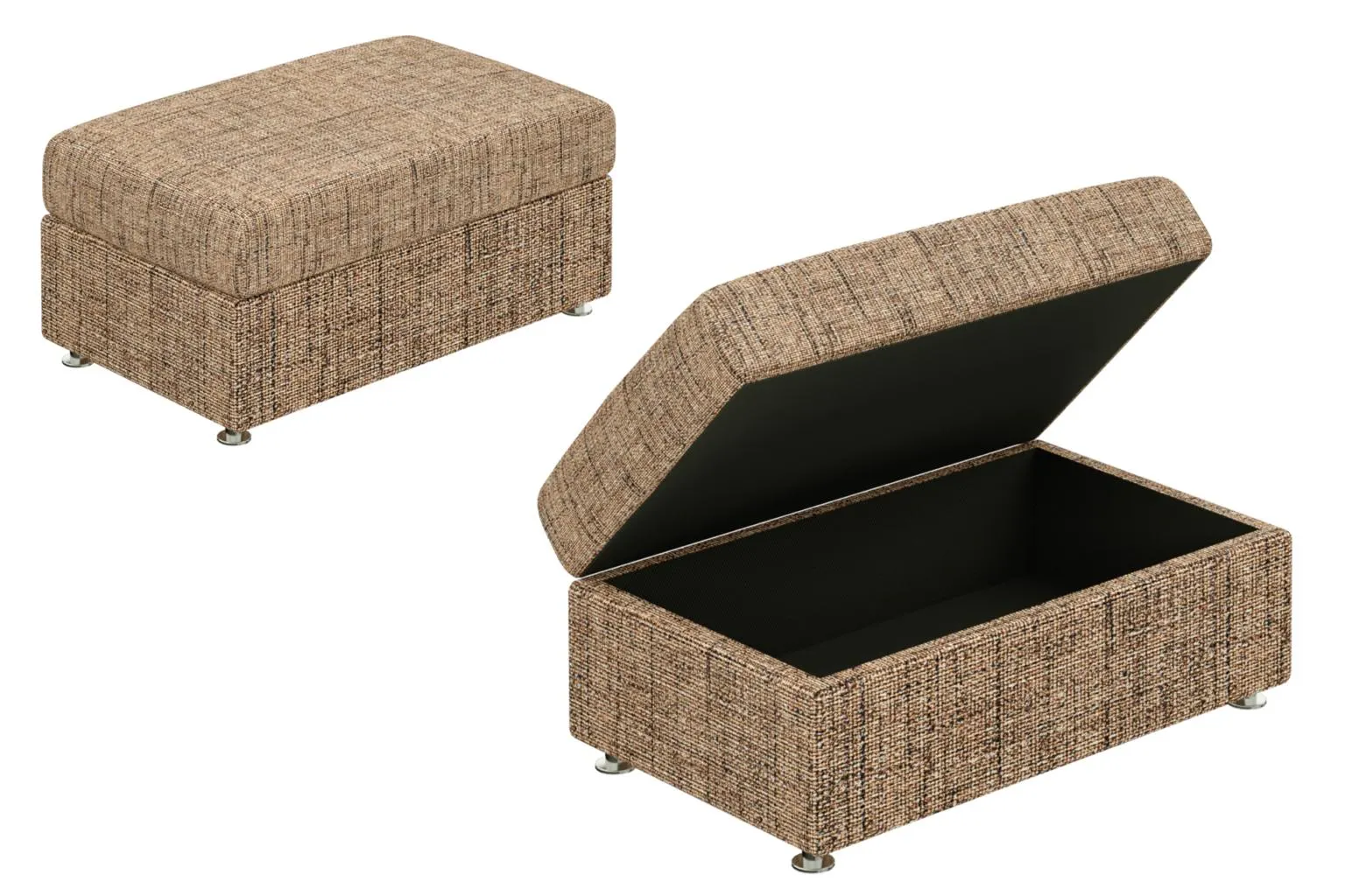 Taburet cu pernă și ladă