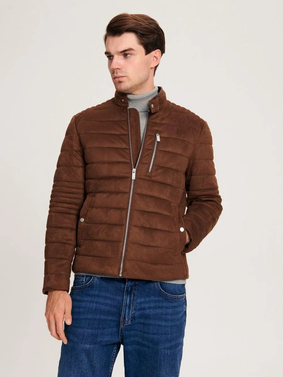 Geacă cu efect de piele întoarsă