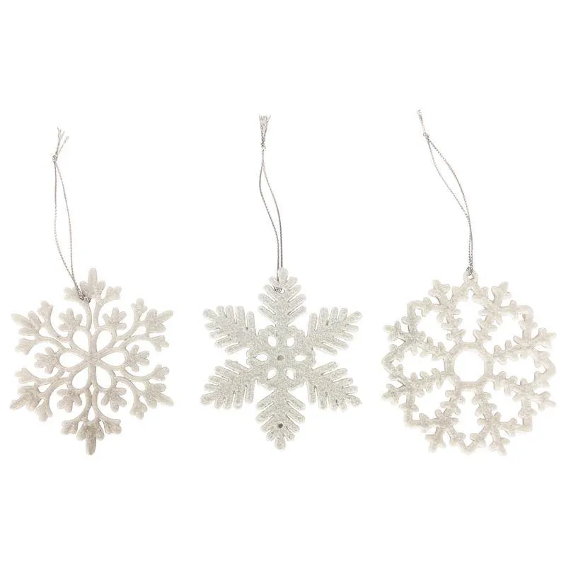 Decoratiune tip fulg de nea pentru Craciun Actuel, alb