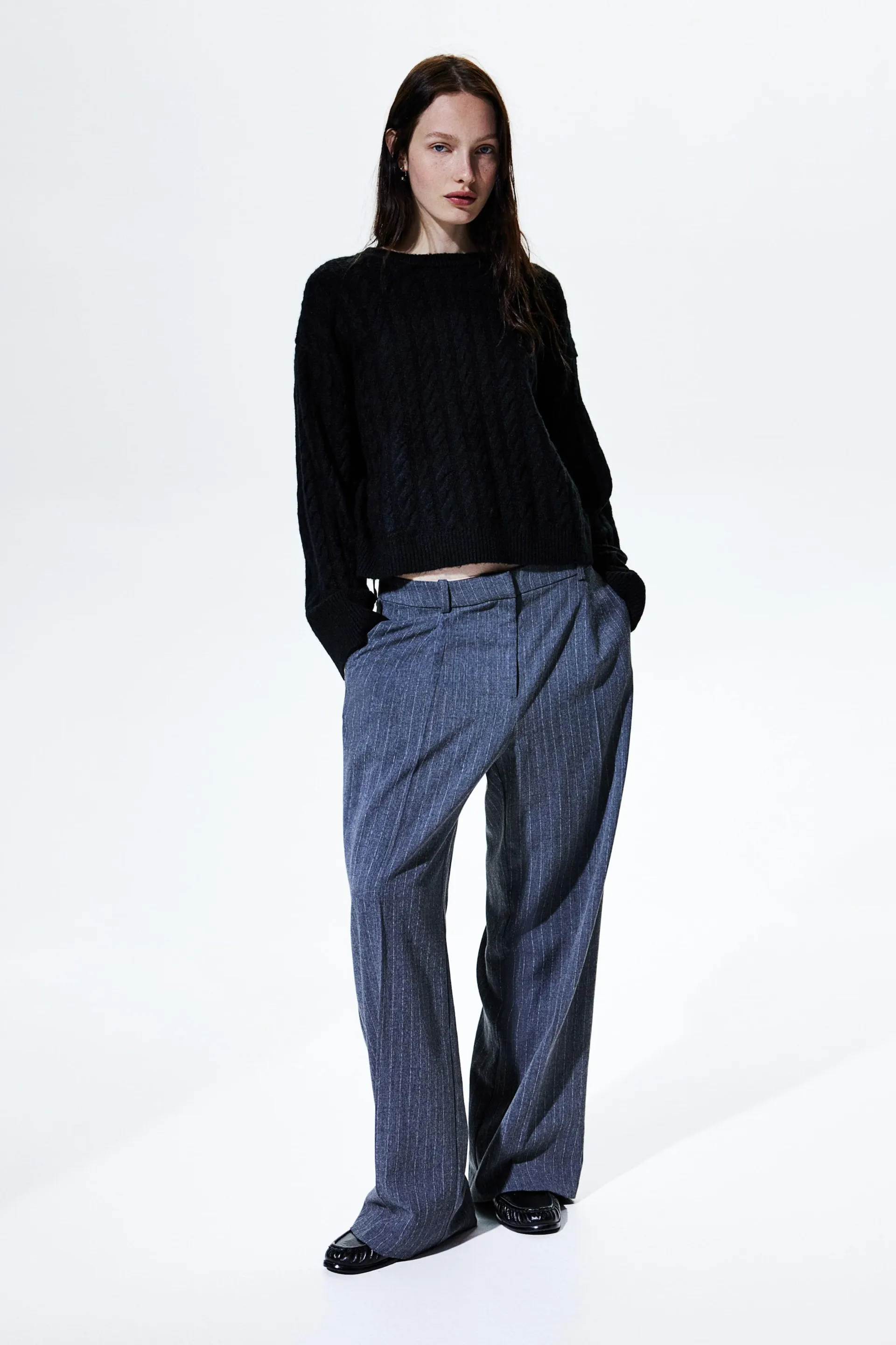 Pulover tricotat cu torsade