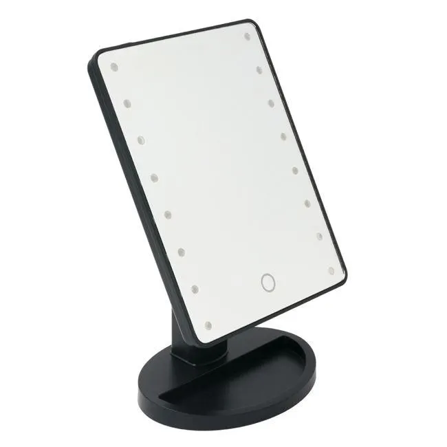 Oglinda Machiaj Neagra cu16 Becuri LED 17x27cm