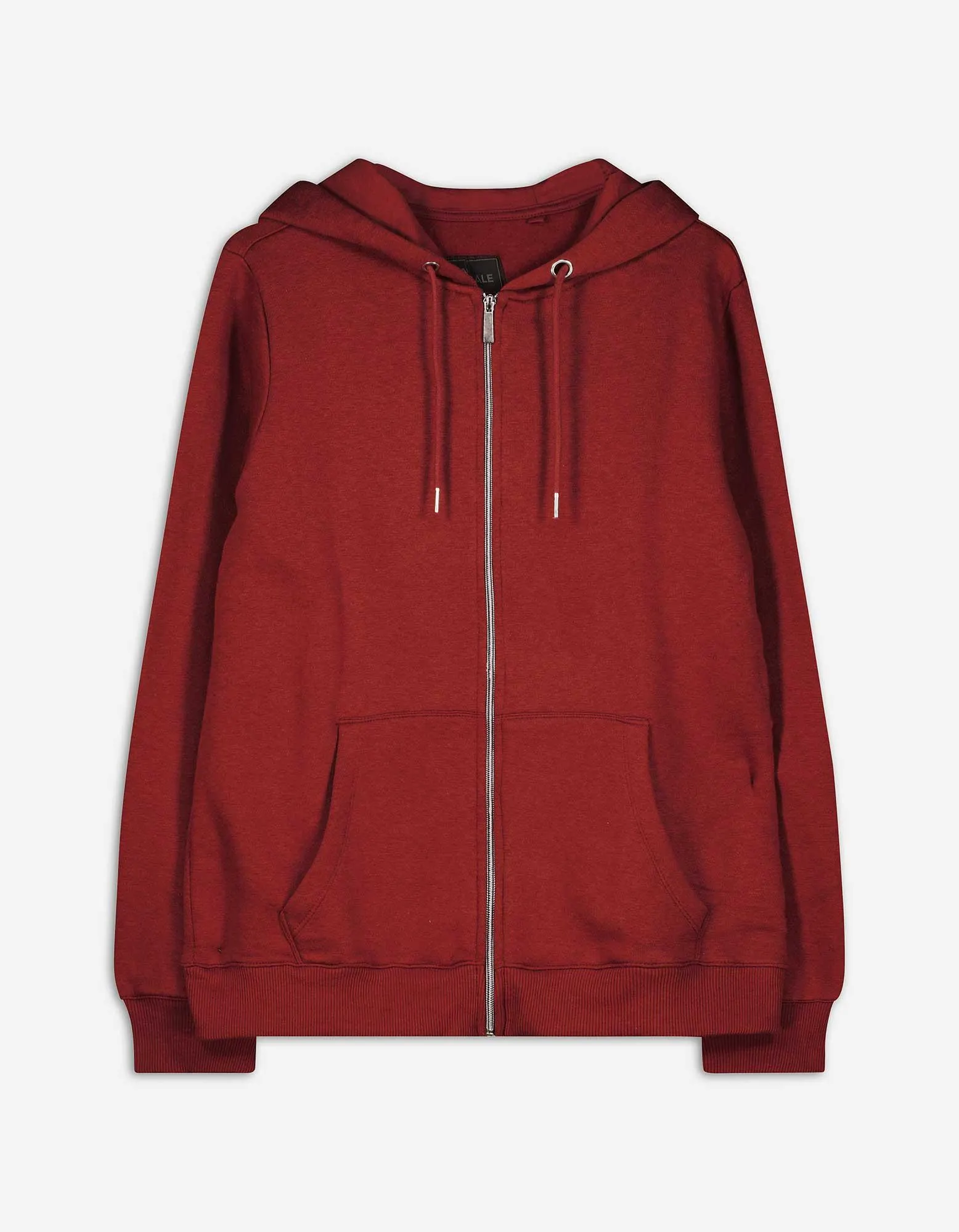 Propínací mikina - Kapuce se šňůrkou na stažení - tmave cervená