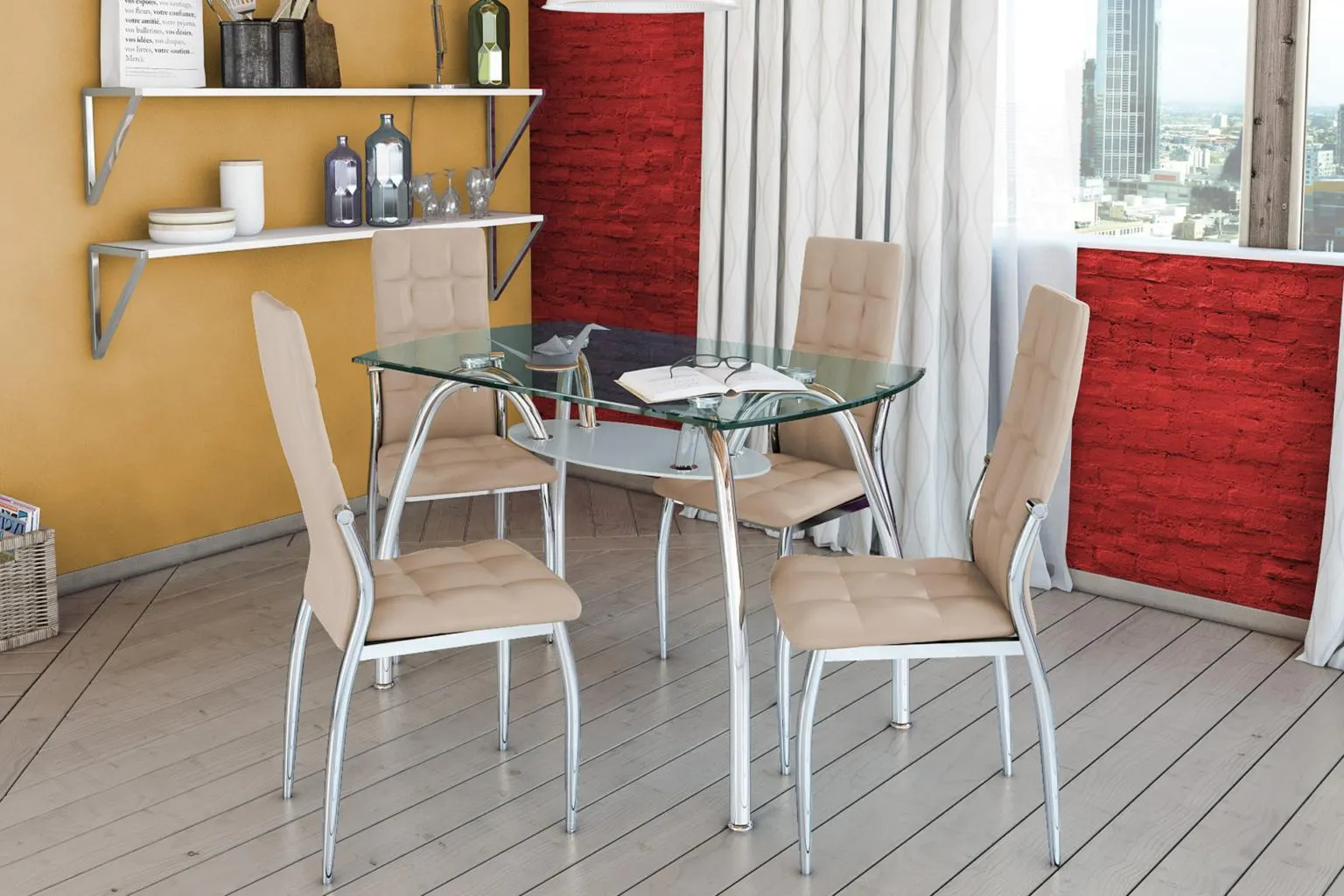 Pachet masă Mimo și 4 scaune B30