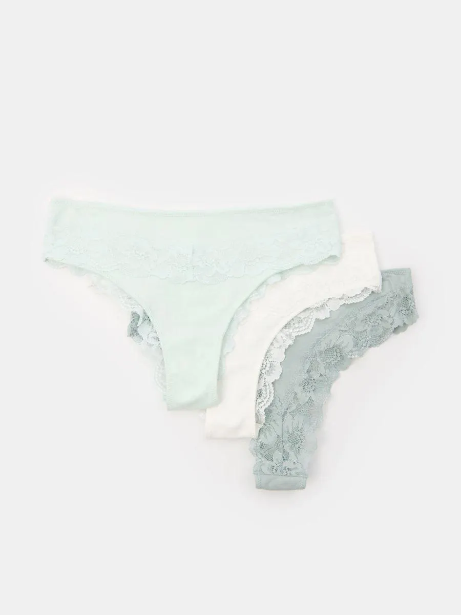 Set de 3 perechi de chiloți cu croială braziliană