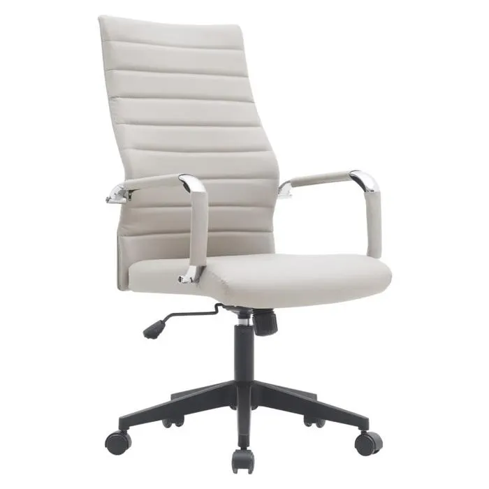 Scaun birou ergonomic Drugos, rotativ, imitatie piele, gri + negru