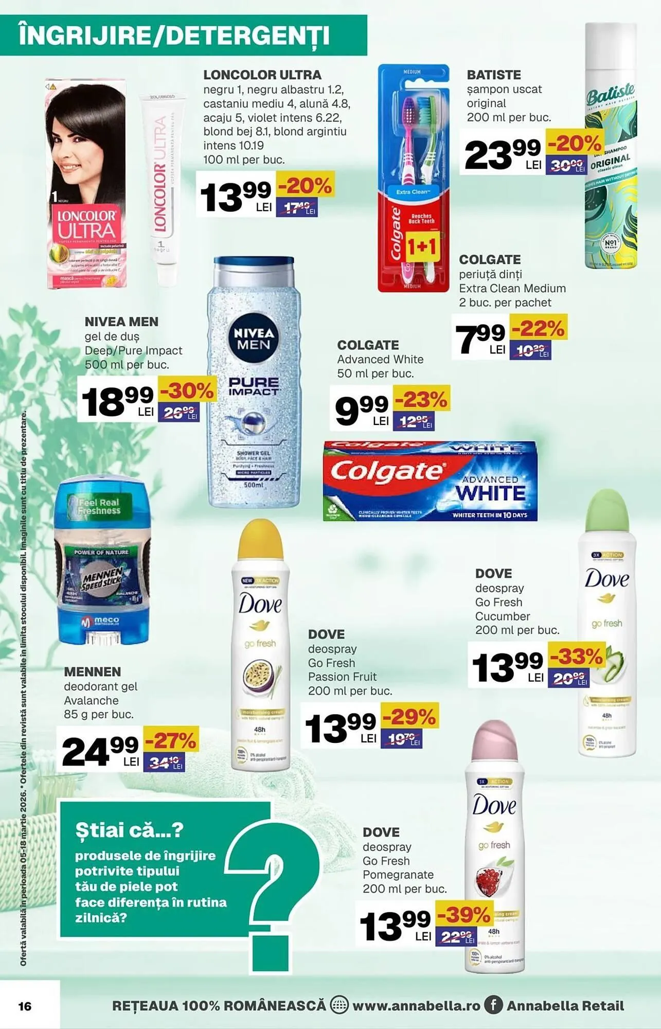 Catalog Catalog Annabella de la 5 martie până la 18 martie 2026 - Revista Pagina 16