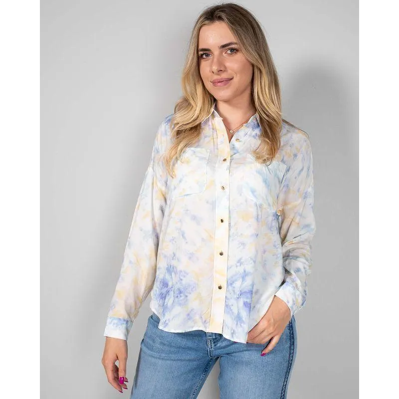 Camasa din bumbac cu efect tie dye 24KOS77001