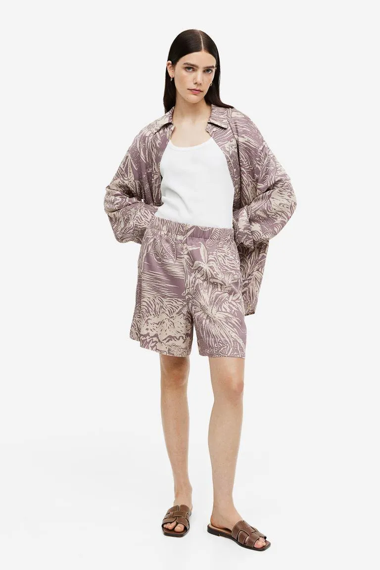 Pantaloni scurți de twill cu elastic