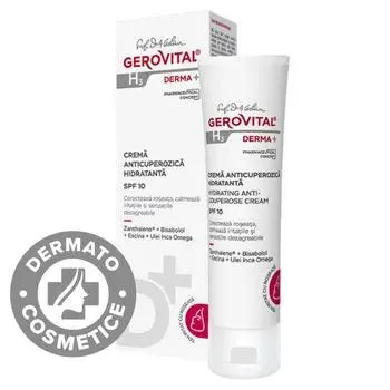 Crema anticuperozica hidratanta SPF10 Derma+, 50ml, Gerovital